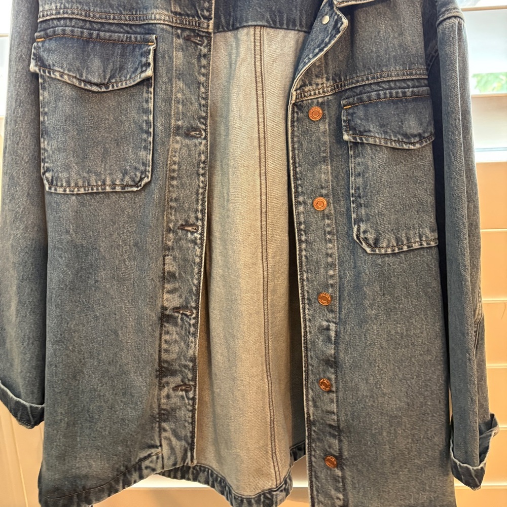 GAP Blue Denim Jacket with Tan Label